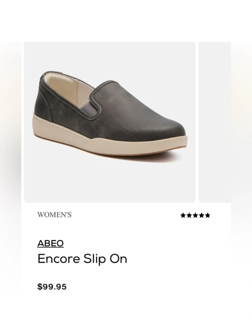 Like New ABEO Leather Encore Slip-On Comfort Loafer / Sneakers Grey Size 8.5 - Picture 3 of 11